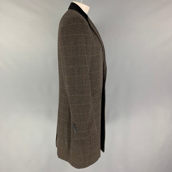 PS by PAUL SMITH Size 42 Olive Black Plaid Wool Nylon Coat - Picture 3 of 7